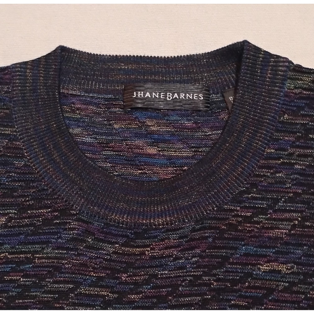 VTG Jhane Barnes 100% Silk Sweater Mens XL 3D Textured Knit Coogi Style Abstract